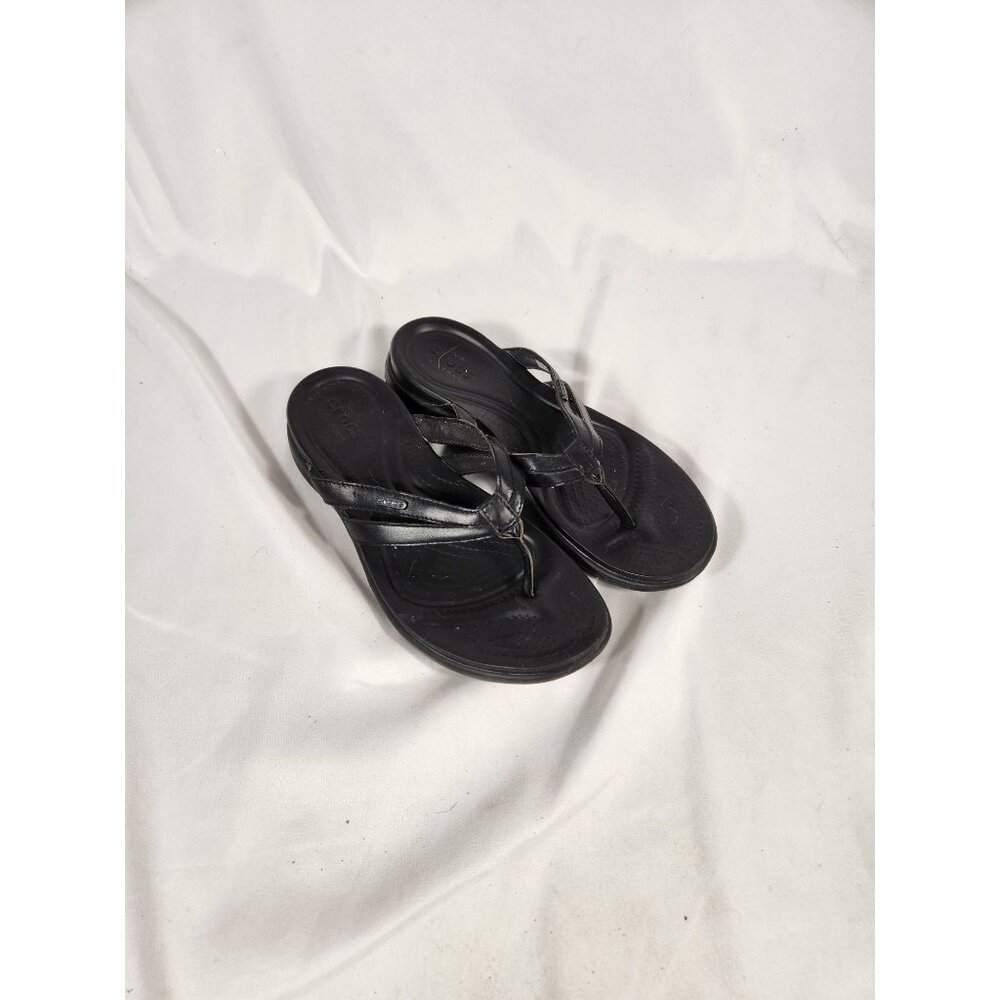 Crocs Womens Fit Flop Sandal Black Comfort Beach 10